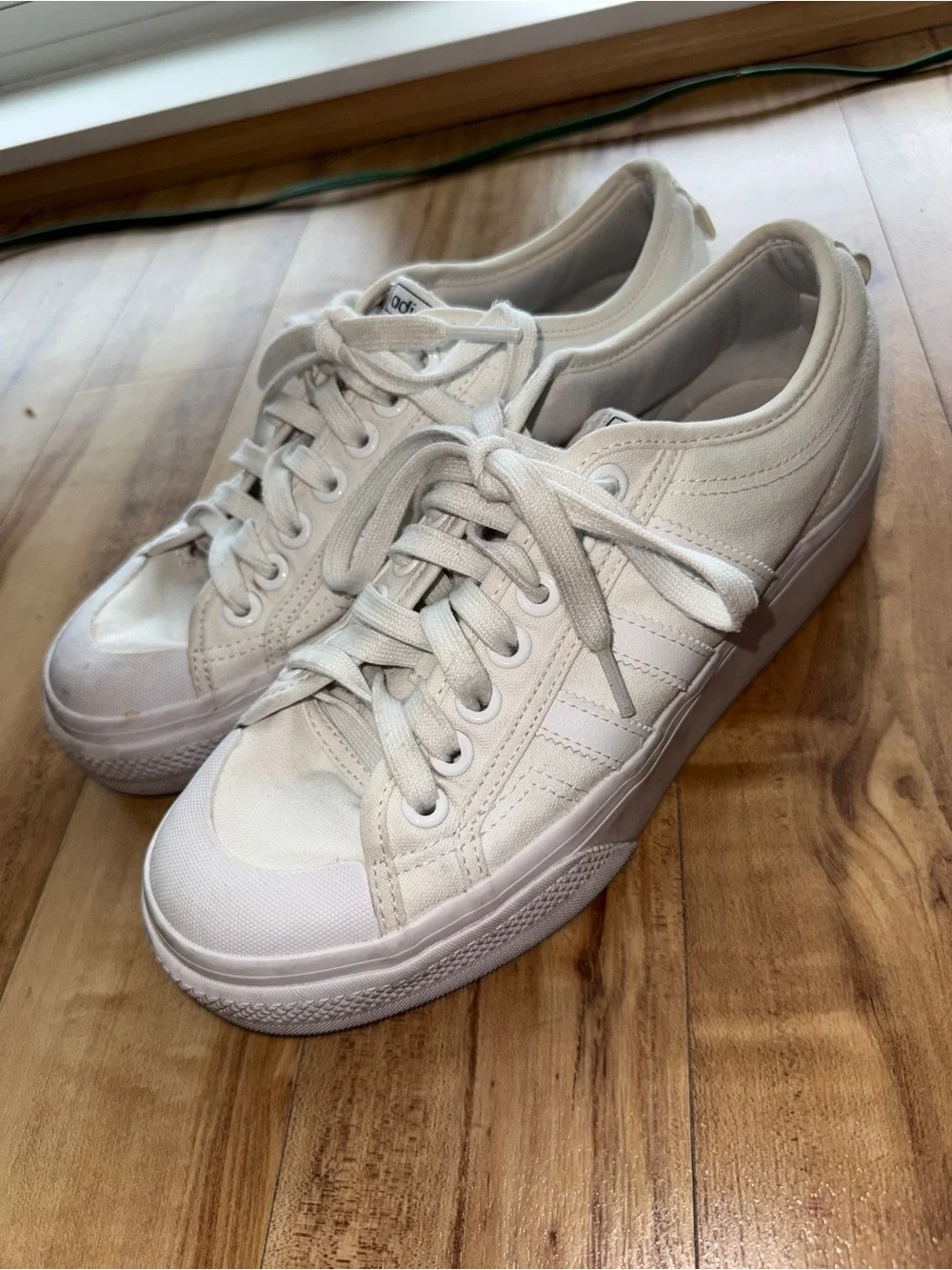 White adidas sneakers